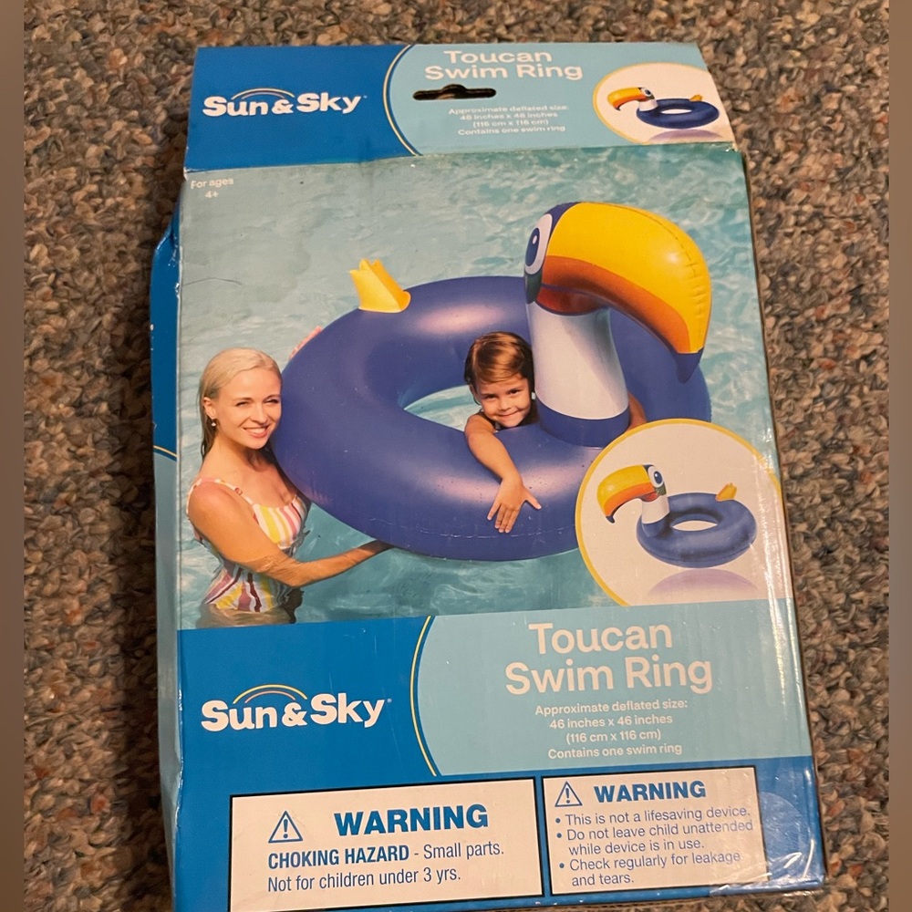 Sun & Sky Toucan Swim Ring - Blue and Yellow 46x46